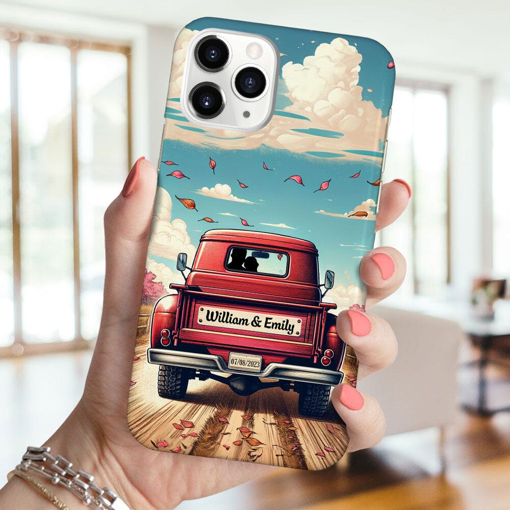 Couple Red Truck Gift For Wife Husband For Him For Her Personalized Phone Case NVL26DEC23TP1 Silicone Phone Case HumanCustom - Unique Personalized Gifts Made Just for You 