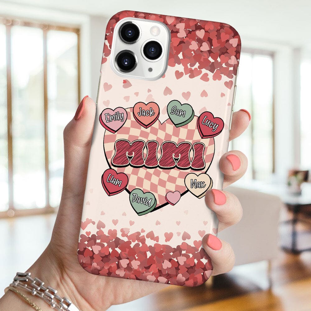 Personalized Grandma Valentine Pinky Silicon Phone Case - NTD20DEC23TP1 Silicone Phone Case HumanCustom - Unique Personalized Gifts Made Just for You 