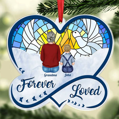 Grandma Grandkid Forever Loved Backview Personalized Acrylic Ornament NVL27OCT23TP2 Acrylic Ornament HumanCustom - Unique Personalized Gifts Made Just for You