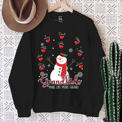 Christmas Snowman Grandma, Heart Grandkids Make Life More Grand Personalized Sweatshirt LPL18NOV23TP1 2d sweatshirt HumanCustom - Unique Personalized Gifts Made Just for You