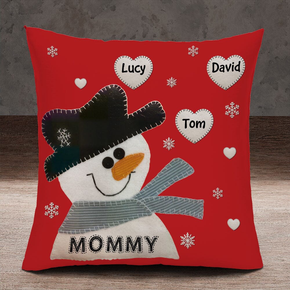 Cute Snowman Nana Mom Sweet Heart Kids Personalized Pillow LPL07DEC23TP2 Pillow HumanCustom - Unique Personalized Gifts Made Just for You 