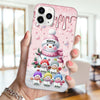 Sweet Cute Pinky Snowman Grandma Mom Kids Personalized Christmas Phone Case LPL31OCT23TP4 Silicone Phone Case HumanCustom - Unique Personalized Gifts Made Just for You Iphone iPhone 15