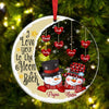 Christmas Snowman Papa Nana Dad Mom Loves Little Heart Kids To The Moon And Back Personalized Ornament LPL07SEP23TP2