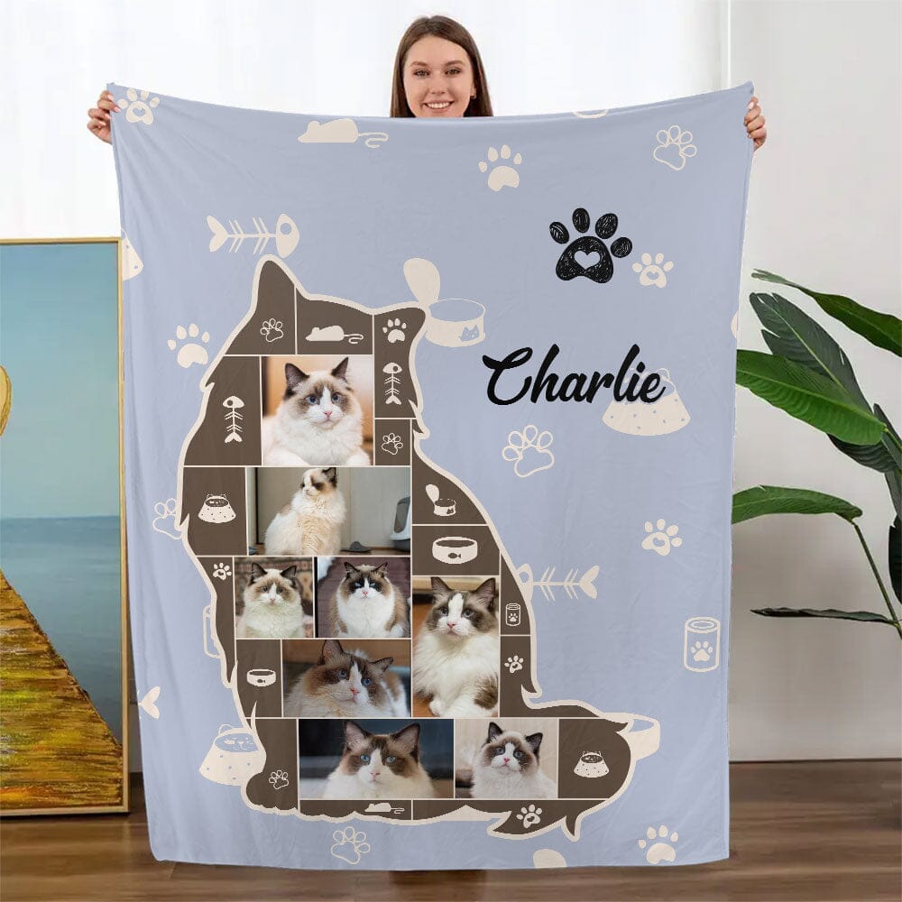 Personalized Cat Photo Collage Blanket, Best Gifts For Cat Owners, Cat Lover Gift NVL21NOV23TP4 Fleece Blanket HumanCustom - Unique Personalized Gifts Made Just for You 