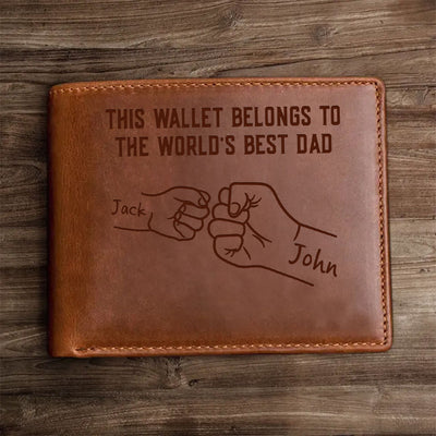 This Wallet Belongs To The World's Best Dad Personalized Leather Wallet NVL03MAY24TP2