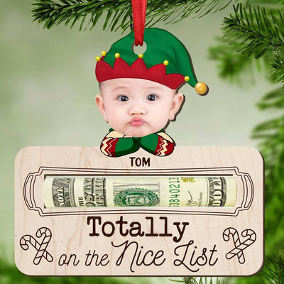 Cute Christmas Doll Kid On The Nice List Personalized Money Holder Ornament NVL18OCT23TP1 Money Holder Ornament HumanCustom - Unique Personalized Gifts Made Just for You