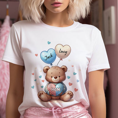 Cute Teddy Bear Grandma Mom Sweet Heart Balloon Kids Personalized Shirt LPL27MAR24TP2