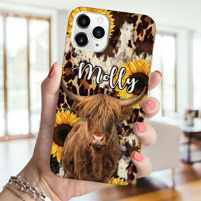 Sunflower Leopard Cowprint Love Cows Holstein Cattle Farm Personalized Phone Case LPL13JUL23TP2