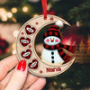 Christmas Happy Snowman Nana Mom Heart Kids On Moon Personalized Ornament LPL09NOV23TP5 Wood Custom Shape Ornament HumanCustom - Unique Personalized Gifts Made Just for You