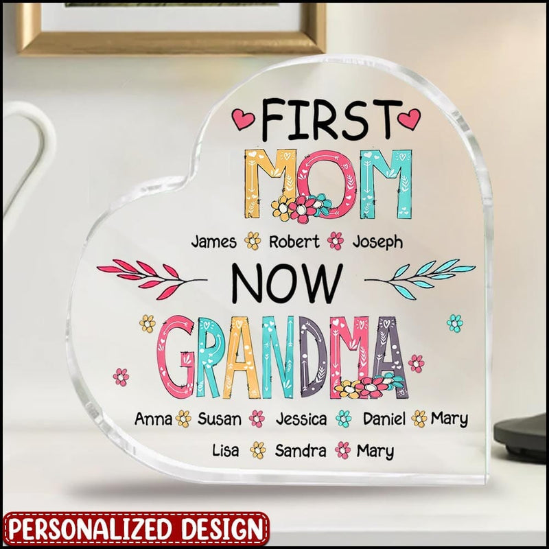 Hi Mommy Grandma Told Me That You Are Awesome First Mother's Day Gift For  First Mom Personalized Rectangle Acrylic Plaque H2511