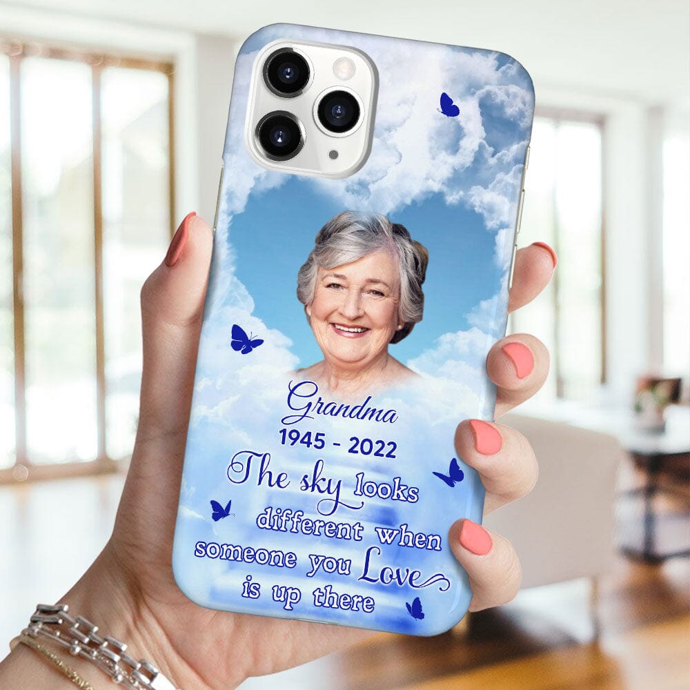 Memorial Gift Insert Photo Family Loss, The Sky Looks Different Personalized Phone Case LPL19SEP23TP2 Silicone Phone Case HumanCustom - Unique Personalized Gifts Made Just for You 