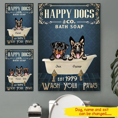 Personalized Happy Dogs Canvas Tdh | Hqt-15Ct02 Canvas Dreamship 12x16in