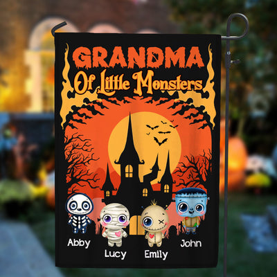 Hallooween Grandma Mom Of Little Monster Kids Personalized Flag NVL11JUL23TP1