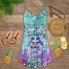 Purple Teal Leopard Sea Turtle Nana Auntie Mom Kids, I Love Being A Grandma Personalized Summer Dress LPL01APR24TP1