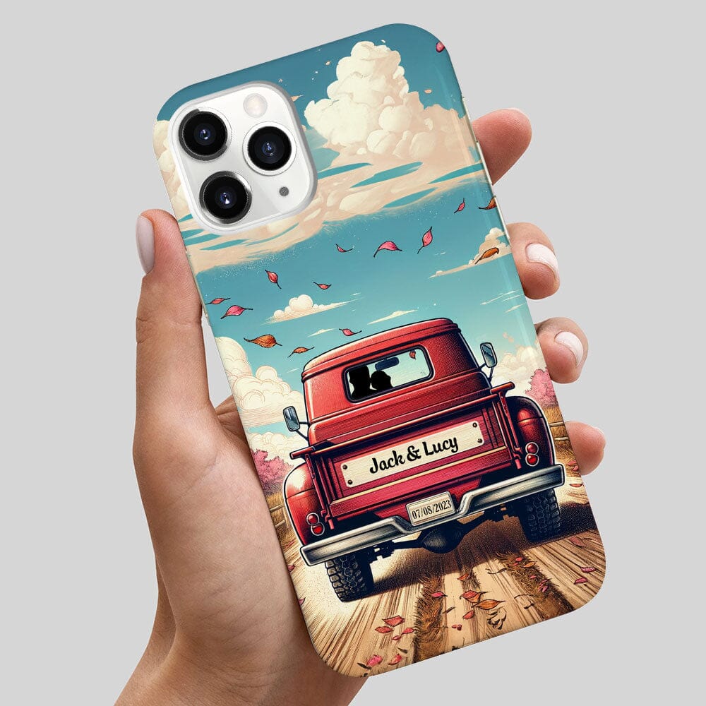 Couple Red Truck Gift For Wife Husband For Him For Her Personalized Phone Case NVL26DEC23TP1 Silicone Phone Case HumanCustom - Unique Personalized Gifts Made Just for You 