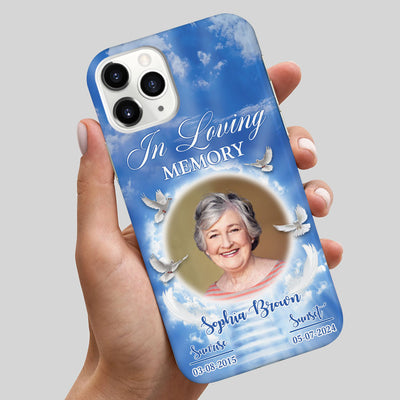 In Loving Memory Heaven Sky Custom Photo Personalized Memorial Silicone Phone Case VTX09APR24TP1