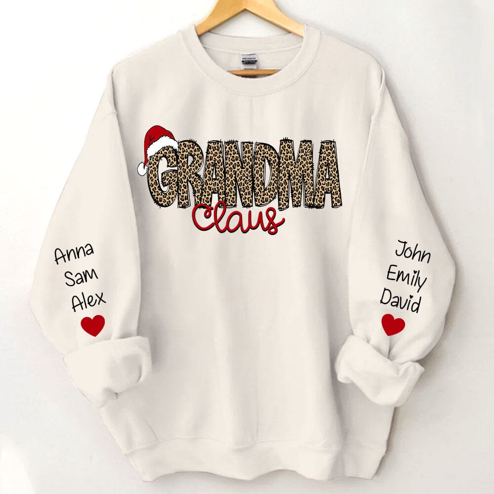 Mimi Claus Personalized 2D Sweatshirt Sleeve Custom Gift For Grandma Mom VTX16OCT23TP1 White T-shirt and Hoodie HumanCustom - Unique Personalized Gifts Made Just for You 