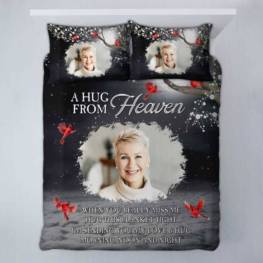 A Hug From Heaven - Personalized Photo Bedding Set NVL05DEC23TP1 Bedding Set HumanCustom - Unique Personalized Gifts Made Just for You 