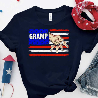 Papa Dad Hand Flag With Kids, Perfect Gift For Father's Day Personalized Shirt NVL23APR24TP1