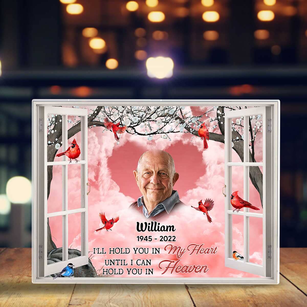 Memorial Cardinal Upload Photo Family Loss, A Big Piece Of My Heart Lives In Heaven Personalized Acrylic Plaque LPL01DEC23TP1 Acrylic Plaque HumanCustom - Unique Personalized Gifts Made Just for You 