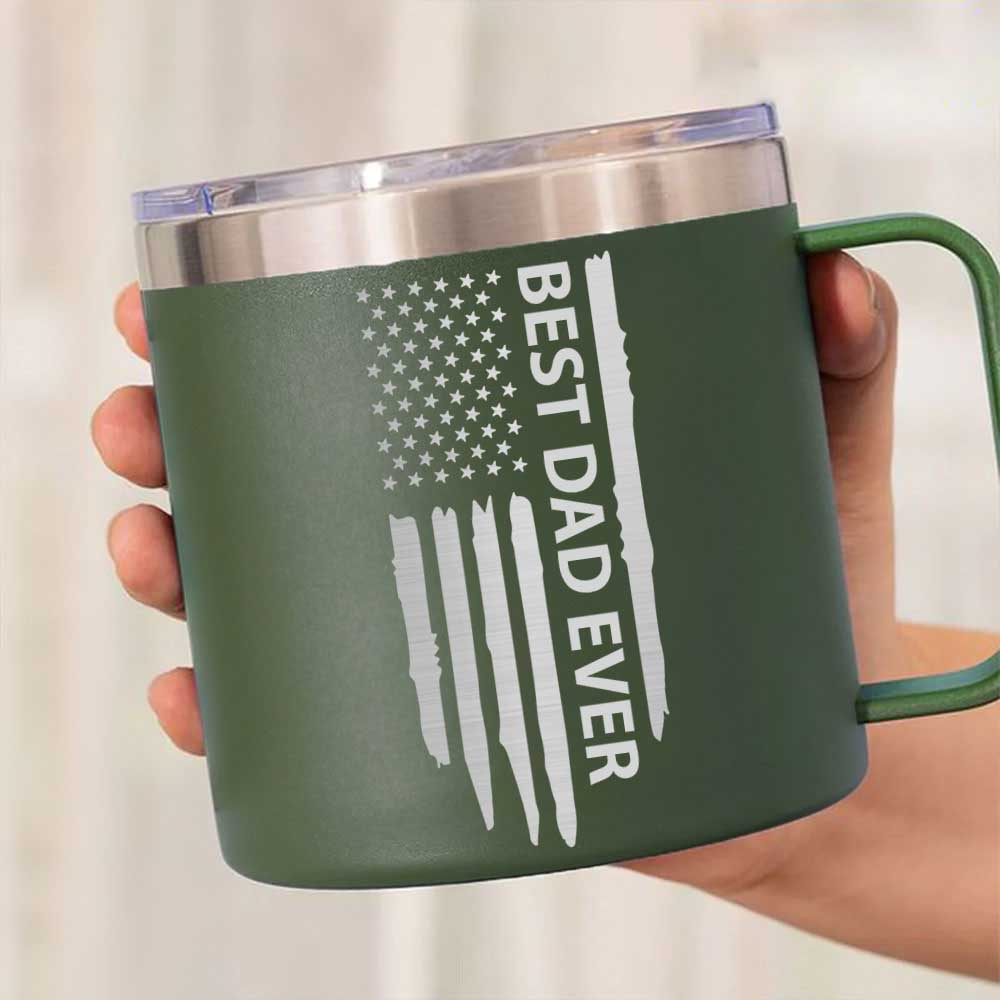 Best Dad Papa Grandpa Ever Fist Bump Outline Nation Flag Father‘s Day Gift For Husband Father Figures Personalized 14oz Stainless Steel Tumbler NVL04JUN24TP1