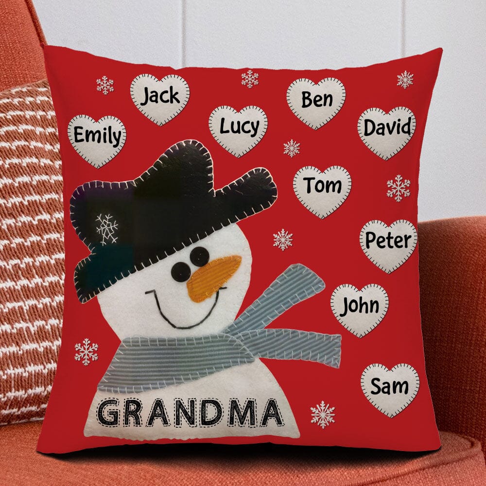 Cute Snowman Nana Mom Sweet Heart Kids Personalized Pillow LPL07DEC23TP2 Pillow HumanCustom - Unique Personalized Gifts Made Just for You 