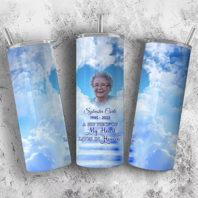 Memorial Upload Photo, A Big Piece Of My Heart Lives In Heaven Personalized Tumbler LPL15JUL23TP1 Skinny Tumbler Humancustom - Unique Personalized Gifts