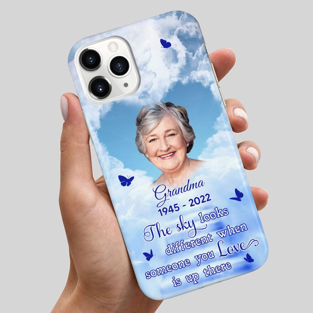 Memorial Gift Insert Photo Family Loss, The Sky Looks Different Personalized Phone Case LPL19SEP23TP2 Silicone Phone Case HumanCustom - Unique Personalized Gifts Made Just for You 