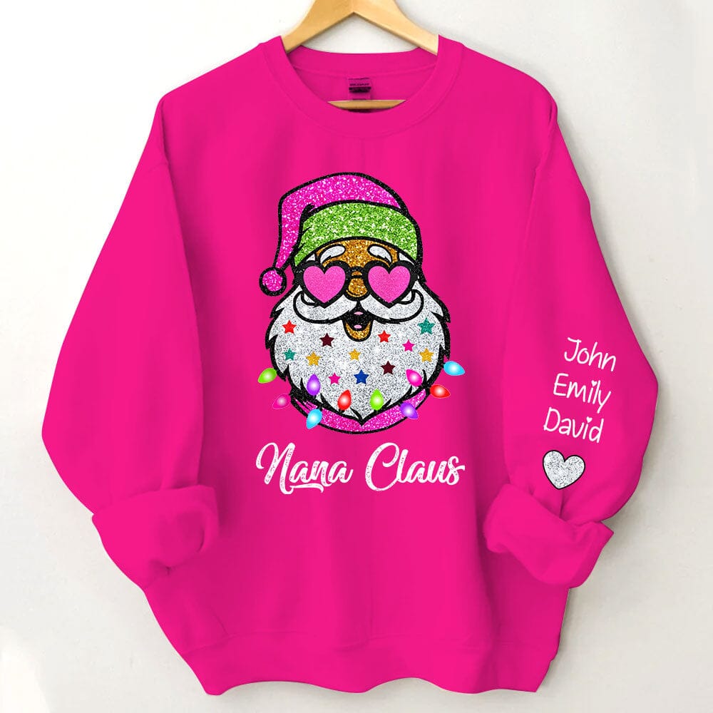 Cute Christmas Santa With Sunglasses Nana Mom Claus Personalized Sweatshirt LPL01NOV23TP3 3D Sweatshirt HumanCustom - Unique Personalized Gifts Made Just for You 