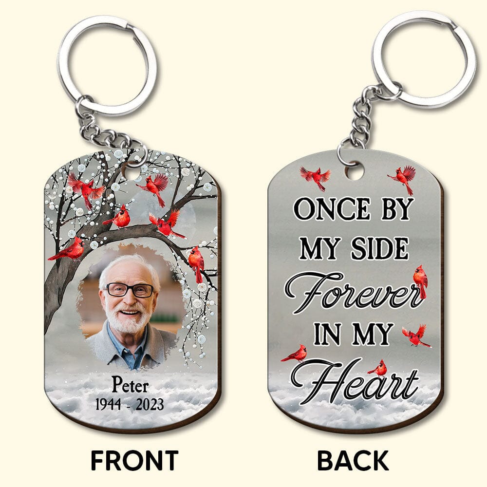 Memorial Cardinal Upload Photo, I Will Carry You With Me Until I See You Again Personalized Keychain LPL29NOV23TP4 Custom Wooden Keychain HumanCustom - Unique Personalized Gifts Made Just for You 