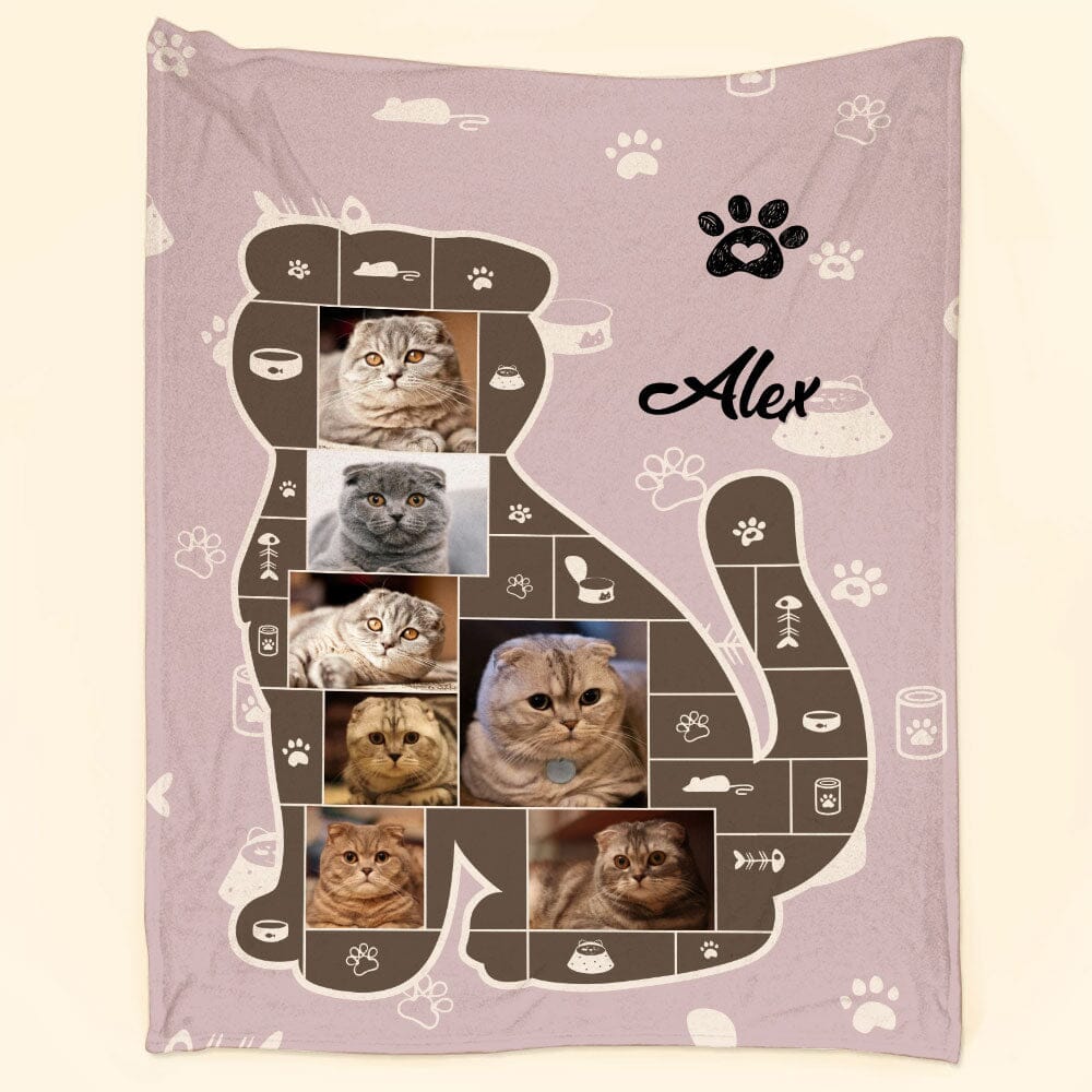 Personalized Cat Photo Collage Blanket, Best Gifts For Cat Owners, Cat Lover Gift NVL21NOV23TP4 Fleece Blanket HumanCustom - Unique Personalized Gifts Made Just for You 