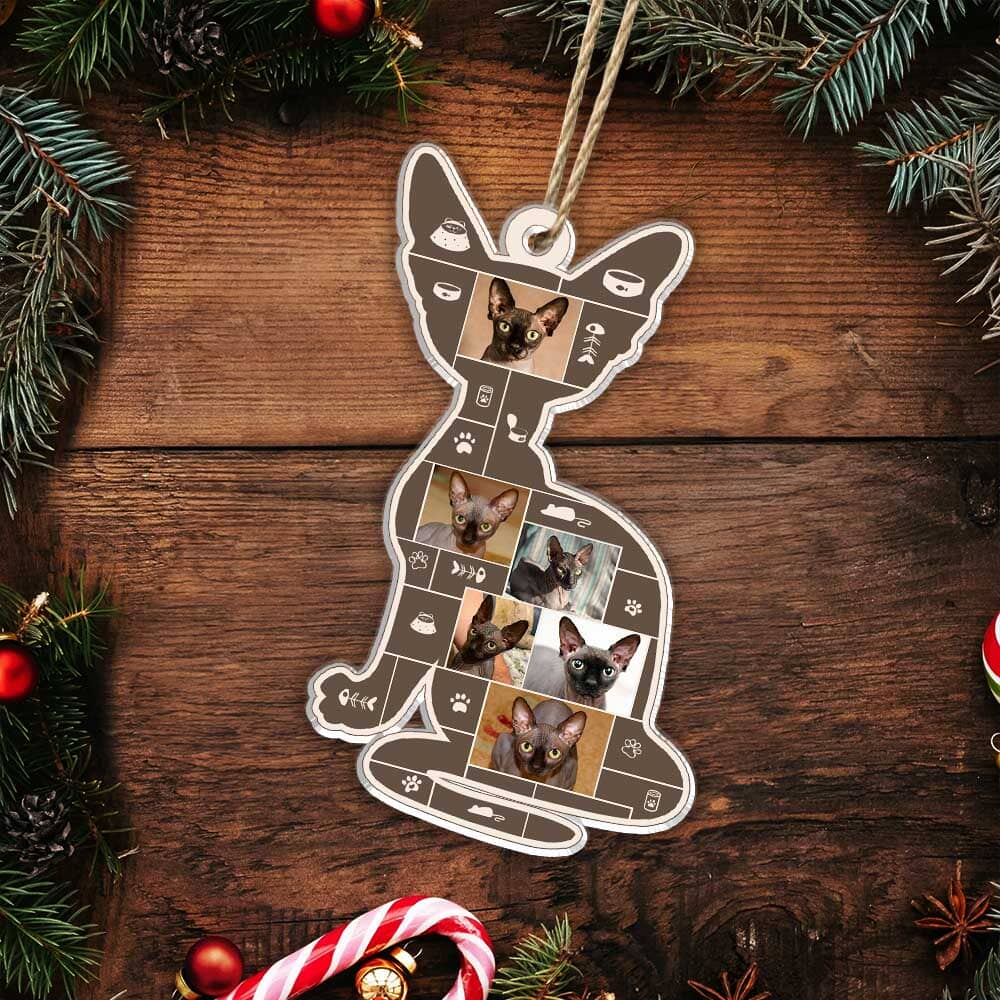 Personalized Cat Photo Collage Acrylic Ornament, Best Gifts For Cat Owners, Cat Lover Gift NVL21NOV23TP3 Acrylic Ornament HumanCustom - Unique Personalized Gifts Made Just for You 