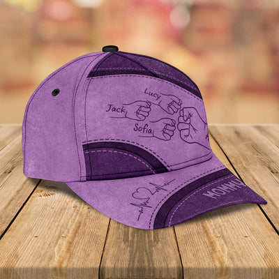Outline Fist Bump Daddy Grandpa Personalized Classic Cap, Father's Day Gift For Dad, For Grandpa, For Husband NVL25APR24TP2