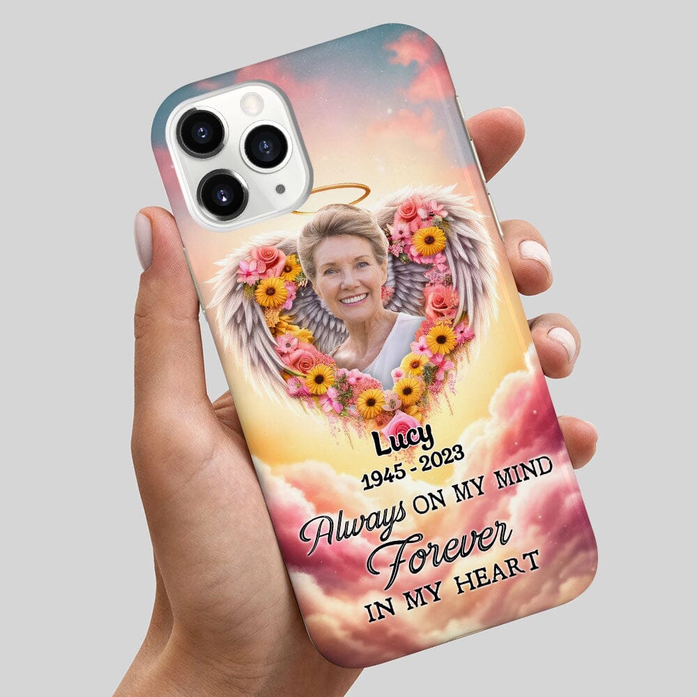 Personalized Memorial Custom Photo Phone Case - A big Piece Of My Heart Lives In Heaven - NTD19DEC23TP2 Silicone Phone Case HumanCustom - Unique Personalized Gifts Made Just for You 