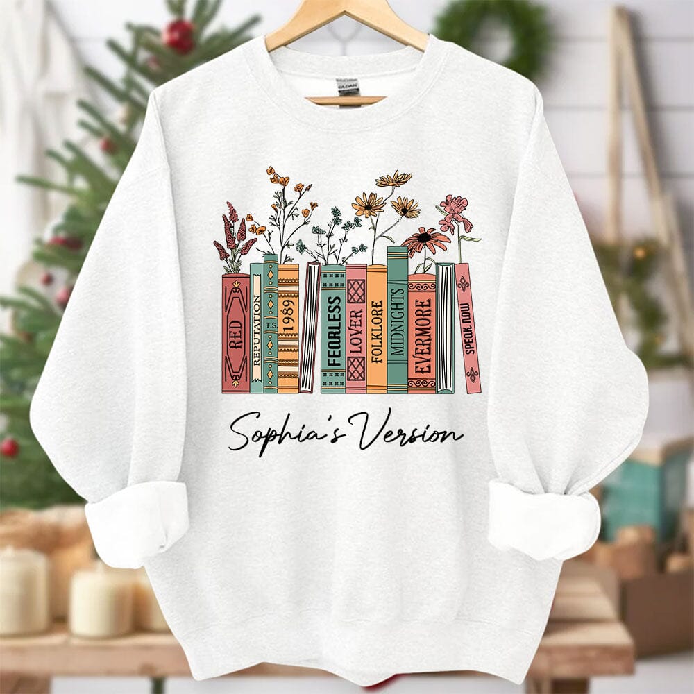 Albums As Books Floral Personalized Sweatshirt Gift For Swifties VTX17NOV23TP1 2d sweatshirt HumanCustom - Unique Personalized Gifts Made Just for You 