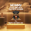 Cute Puppy Pet Dog Happy Mother's Day, Mom You Are My Favorite Human Personalized Acrylic Plaque Led Lamp Night LPL06APR24TP2