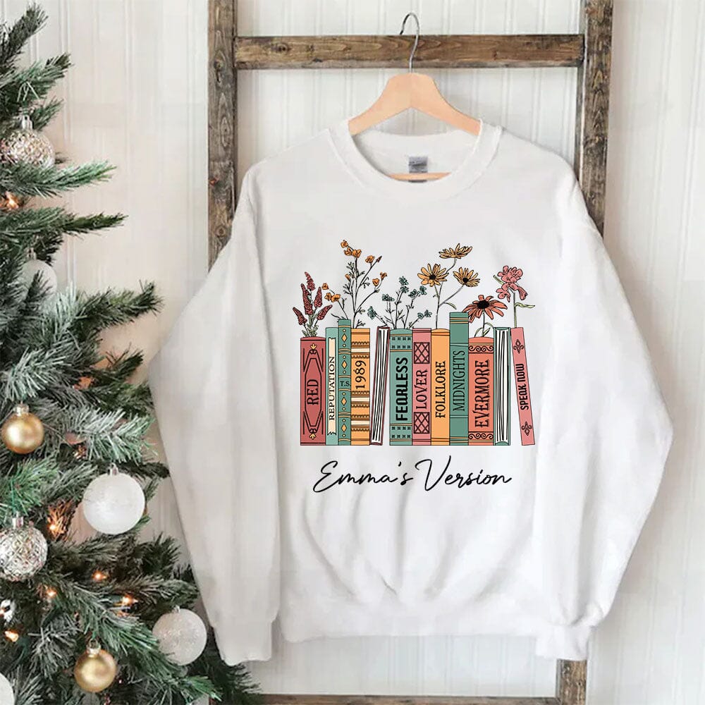 Albums As Books Floral Personalized Sweatshirt Gift For Swifties VTX17NOV23TP1 2d sweatshirt HumanCustom - Unique Personalized Gifts Made Just for You 