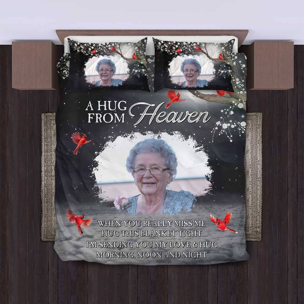 A Hug From Heaven - Personalized Photo Bedding Set NVL05DEC23TP1 Bedding Set HumanCustom - Unique Personalized Gifts Made Just for You 