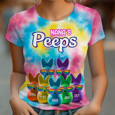 Grandma's Favorite Peeps Colorful Personalized 3D T-shirt VTX12MAR24TP1