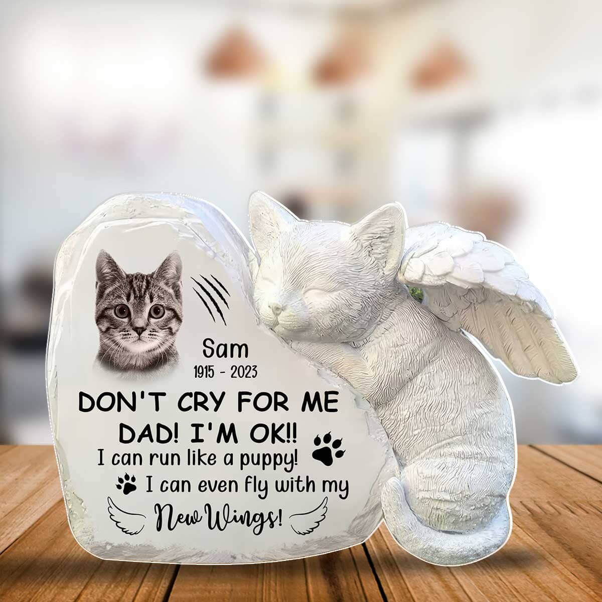 Memorial Custom Photo Kitten Pet Cat, Don't Cry For Me I'm OK Personalized Acrylic Plaque LPL20NOV23TP2 Acrylic Plaque HumanCustom - Unique Personalized Gifts Made Just for You 