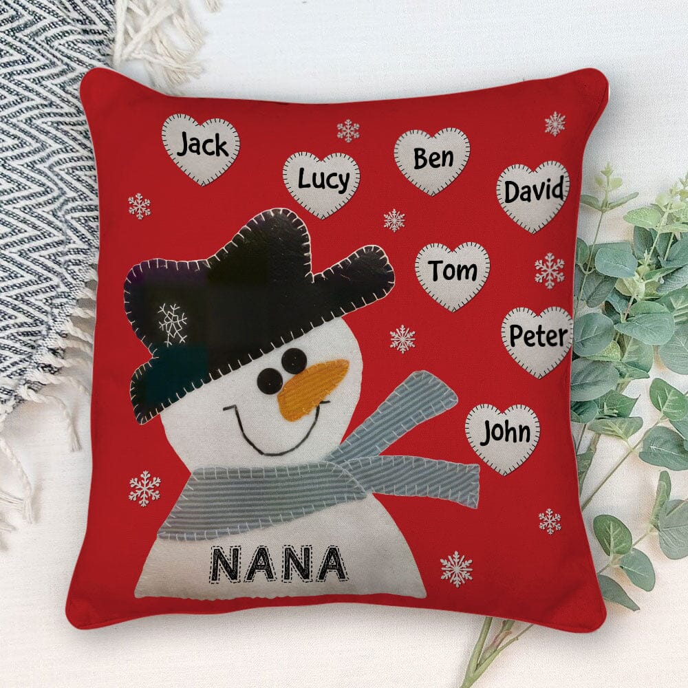 Cute Snowman Nana Mom Sweet Heart Kids Personalized Pillow LPL07DEC23TP2 Pillow HumanCustom - Unique Personalized Gifts Made Just for You 