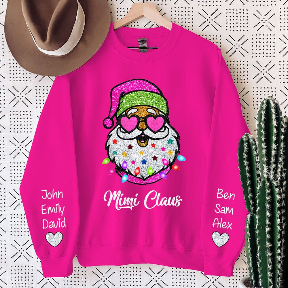 Cute Christmas Santa With Sunglasses Nana Mom Claus Personalized Sweatshirt LPL01NOV23TP3 3D Sweatshirt HumanCustom - Unique Personalized Gifts Made Just for You 