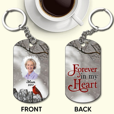 Memorial Cardinal Upload Photo, I Will Carry You With Me Until I See You Again Personalized Keychain LPL01APR24TP2