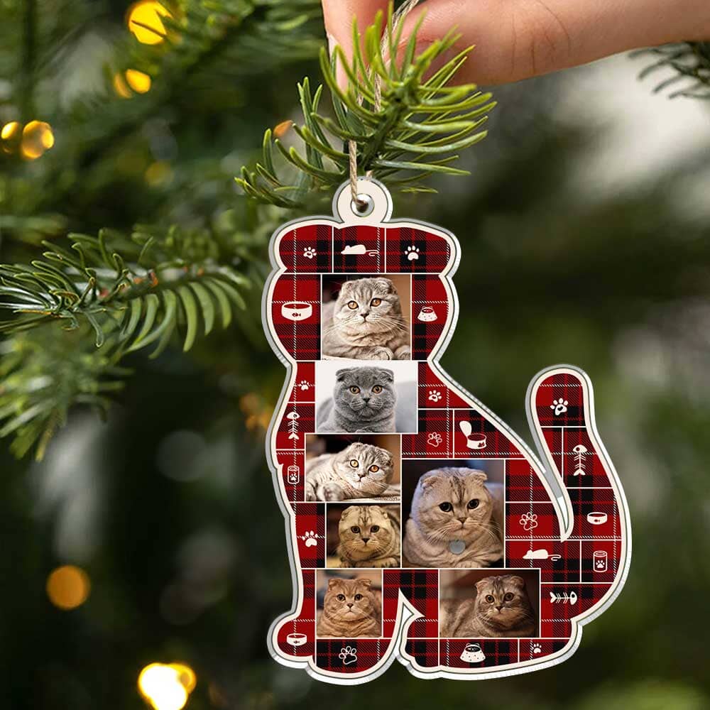 Personalized Cat Photo Collage Acrylic Ornament, Best Gifts For Cat Owners, Cat Lover Gift NVL21NOV23TP3 Acrylic Ornament HumanCustom - Unique Personalized Gifts Made Just for You 