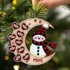 Christmas Happy Snowman Nana Mom Heart Kids On Moon Personalized Ornament LPL09NOV23TP5 Wood Custom Shape Ornament HumanCustom - Unique Personalized Gifts Made Just for You