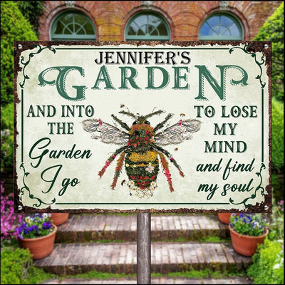 Personalized Name Gardener Butterfly Rabbit Bee Flamingo Dragonfly Plant Gardening Lover Gift Metal Sign HLD14APR23XT2 Metal Sign Humancustom - Unique Personalized Gifts