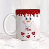 Cute Colorful Snowmy Grandma Mom Little Heart Kids Personalized Christmas Mug LPL20OCT23TP2 White Mug Edge HumanCustom - Unique Personalized Gifts Made Just for You