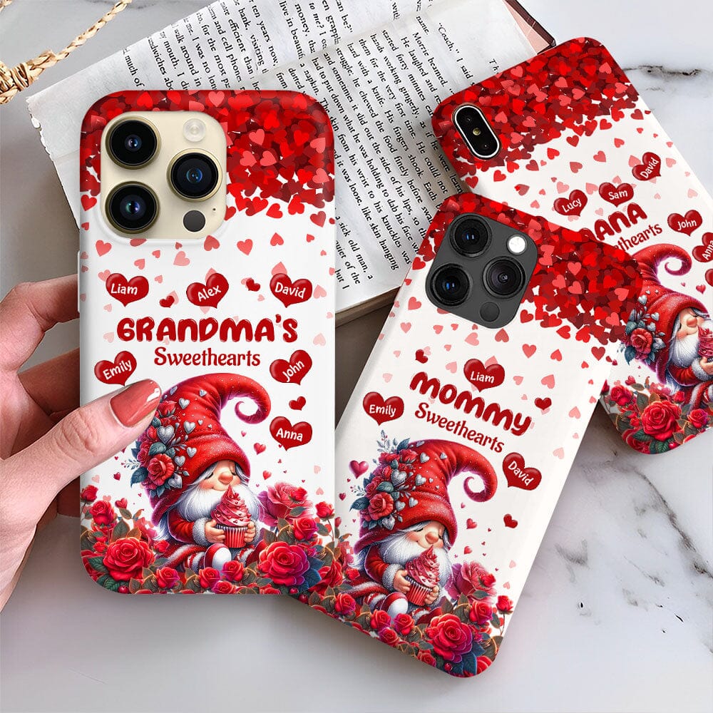 Red Gnome Grandma Mom's Sweethearts Kids Personalized Phone Case LPL22DEC23TP2 Silicone Phone Case HumanCustom - Unique Personalized Gifts Made Just for You 