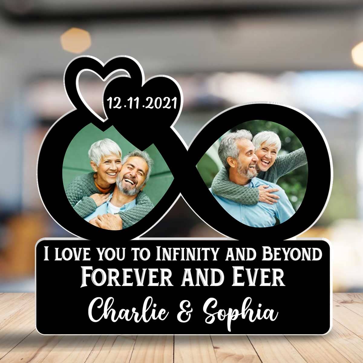 Upload Couple Photo Infinity, I Love You To Infinity And Beyond Forever Personalized Acrylic Plaque LPL29NOV23TP1 Acrylic Plaque HumanCustom - Unique Personalized Gifts Made Just for You 