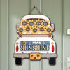 Sunflower Truck Grandma's Sunshine Personalized Shape wooden sign HTN10APR24TP1